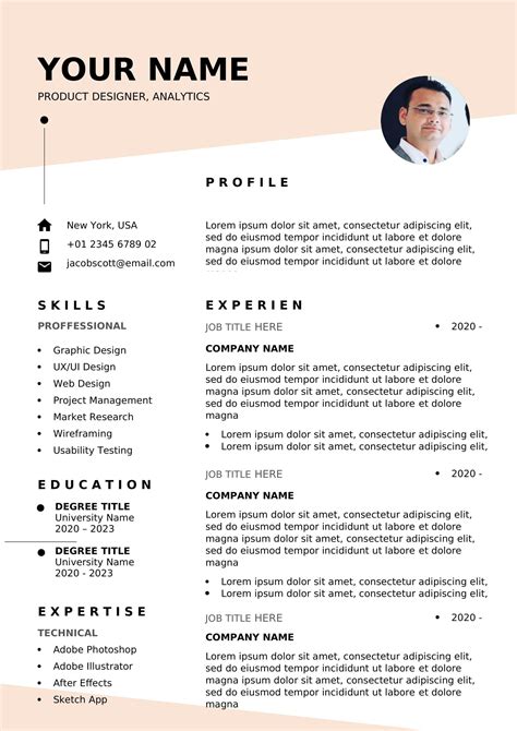 Resume Template With Photo