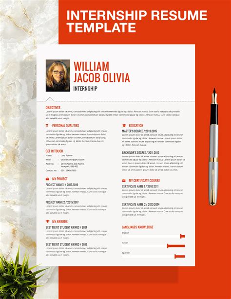Resume Templates For Internships