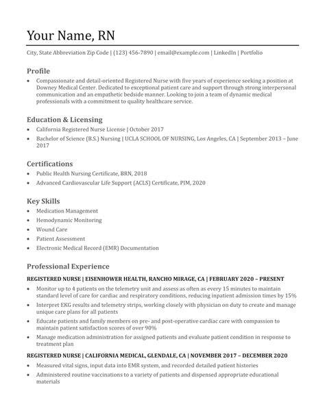 Resume Templates Nurse