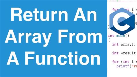 Return array in a function