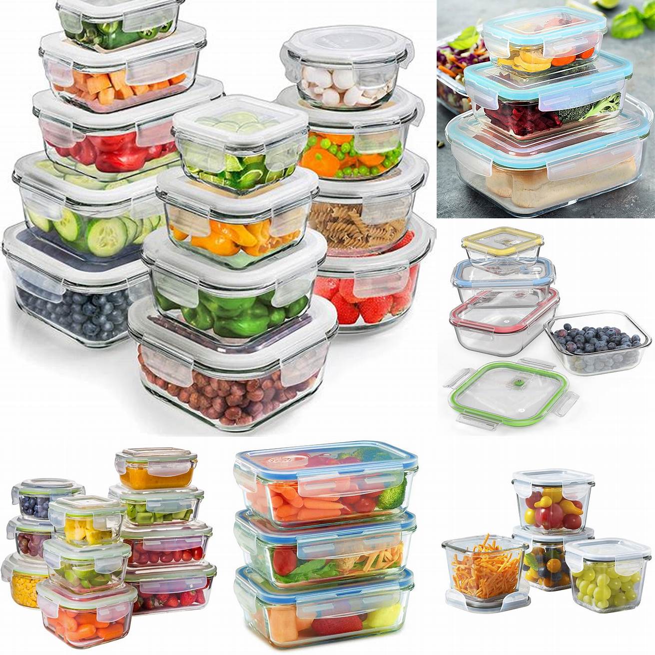 Reusable glass containers for food