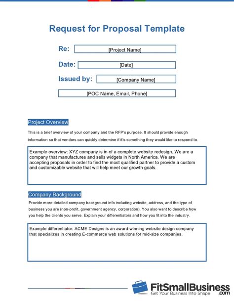 Rfp Request For Proposal Template