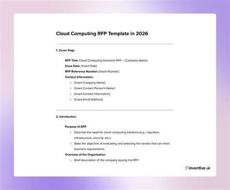 Rfp Template For Cloud Modernization Vendors