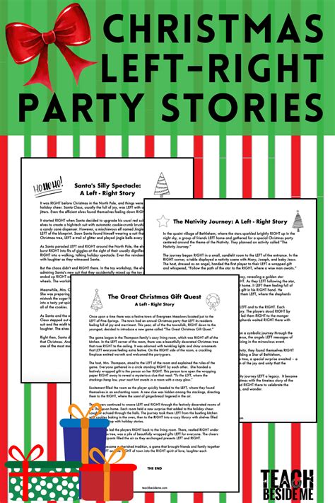 Right Left Christmas Story Game Free Printable