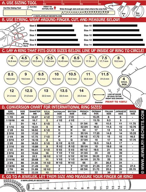 Ring Finger Sizing Chart