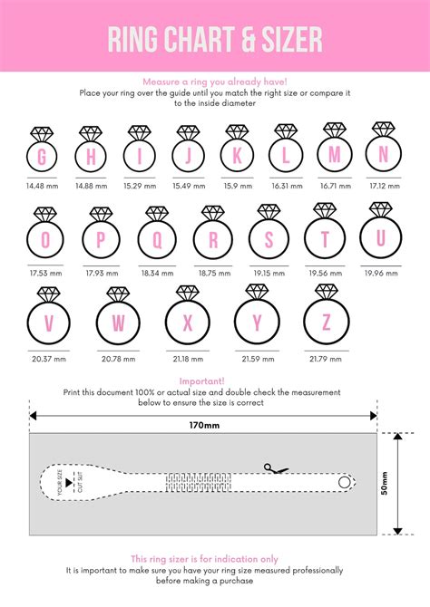Ring Size Chart Uk Online