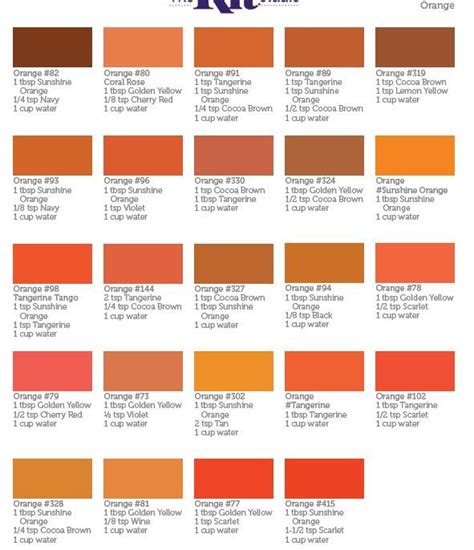 Rit Dye Orange Color Chart