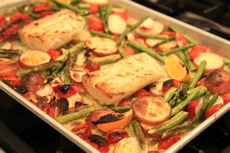 Roasted Vegetables with White Fish