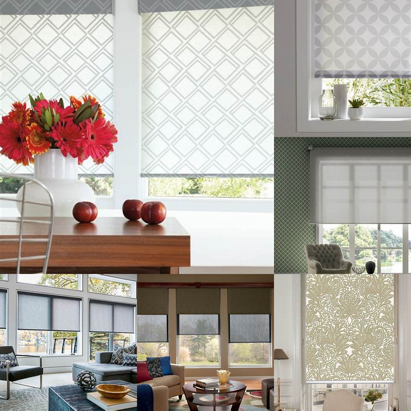 Roller Shades with Geometric Patterns