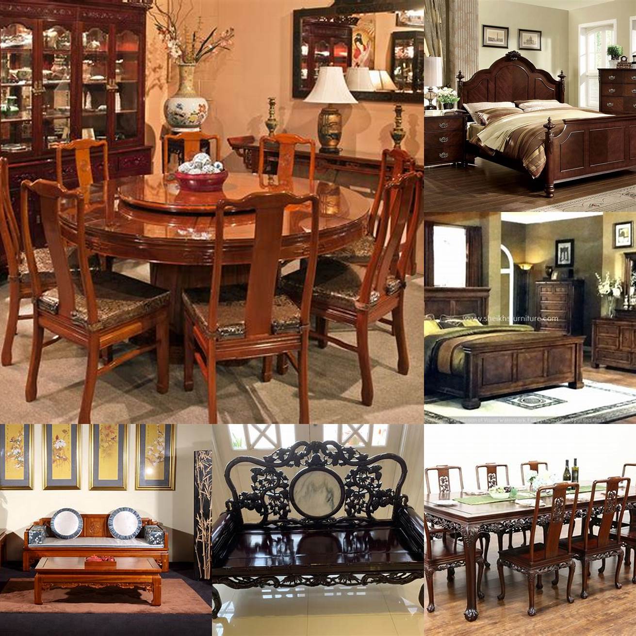 Rosewood furniture in a home