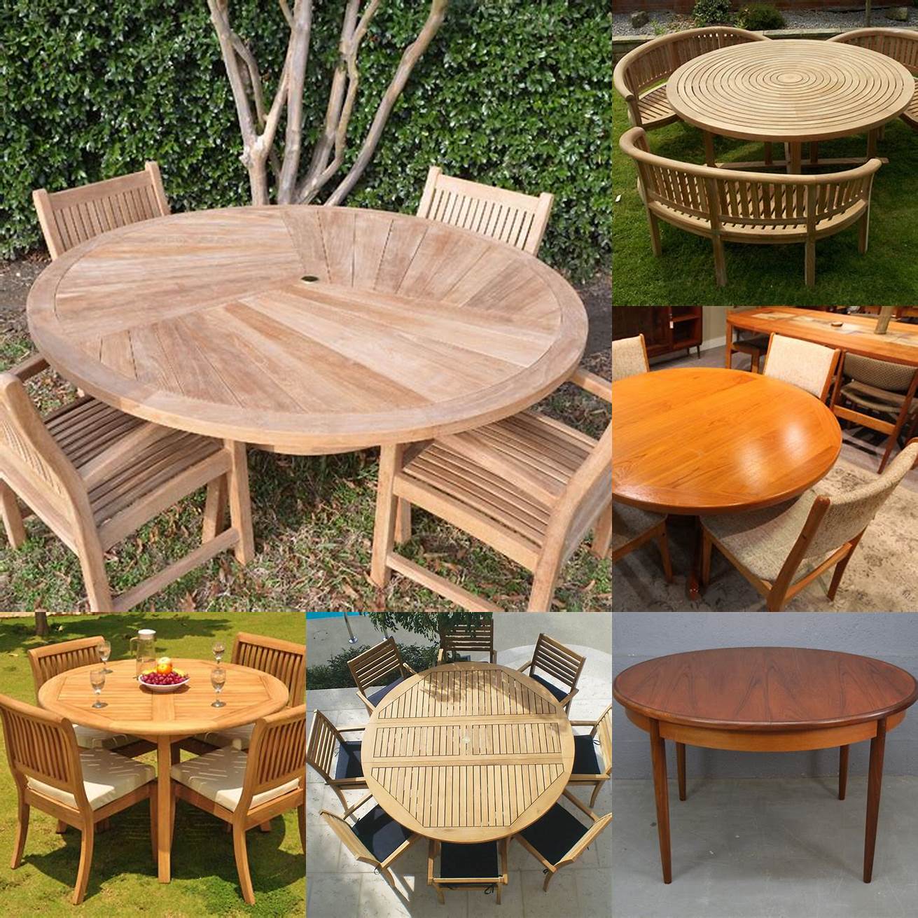 Round Teak Furniture Table