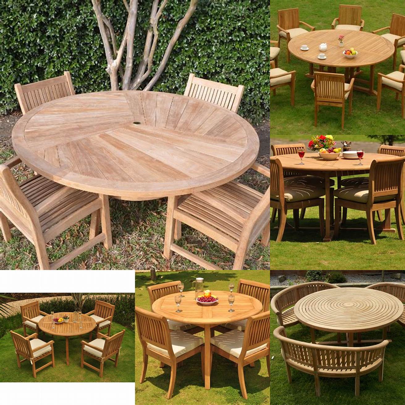 Round Teak Wood Dining Table