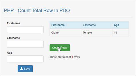 Row count with PDO