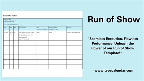 Run Of The Show Template