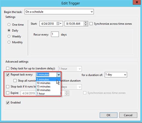 Run a task every x-minutes with Windows Task Scheduler closed