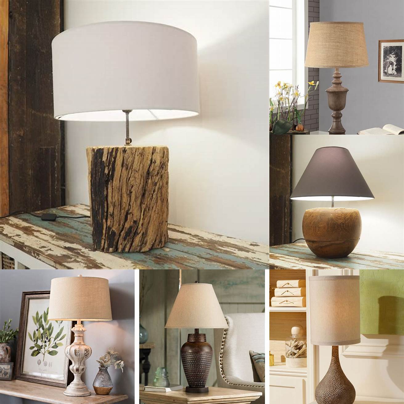 Rustic Teak Furniture Table Lamp