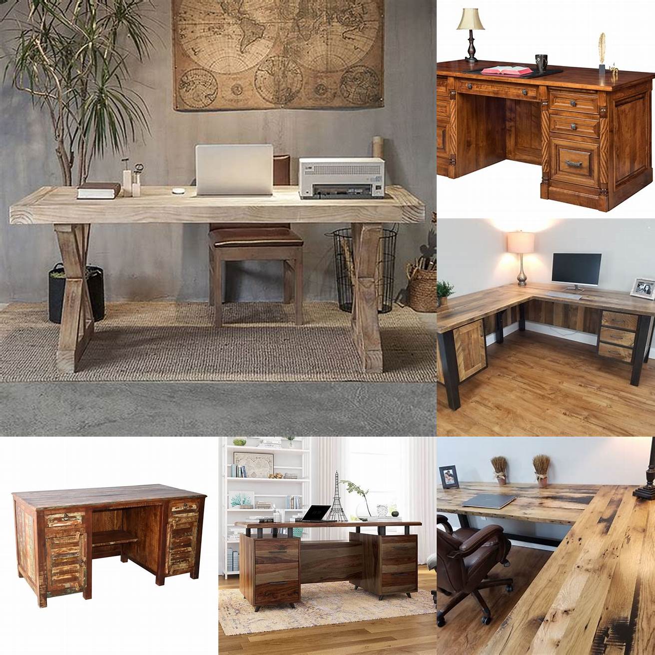 Rustic Teak Wood Desk