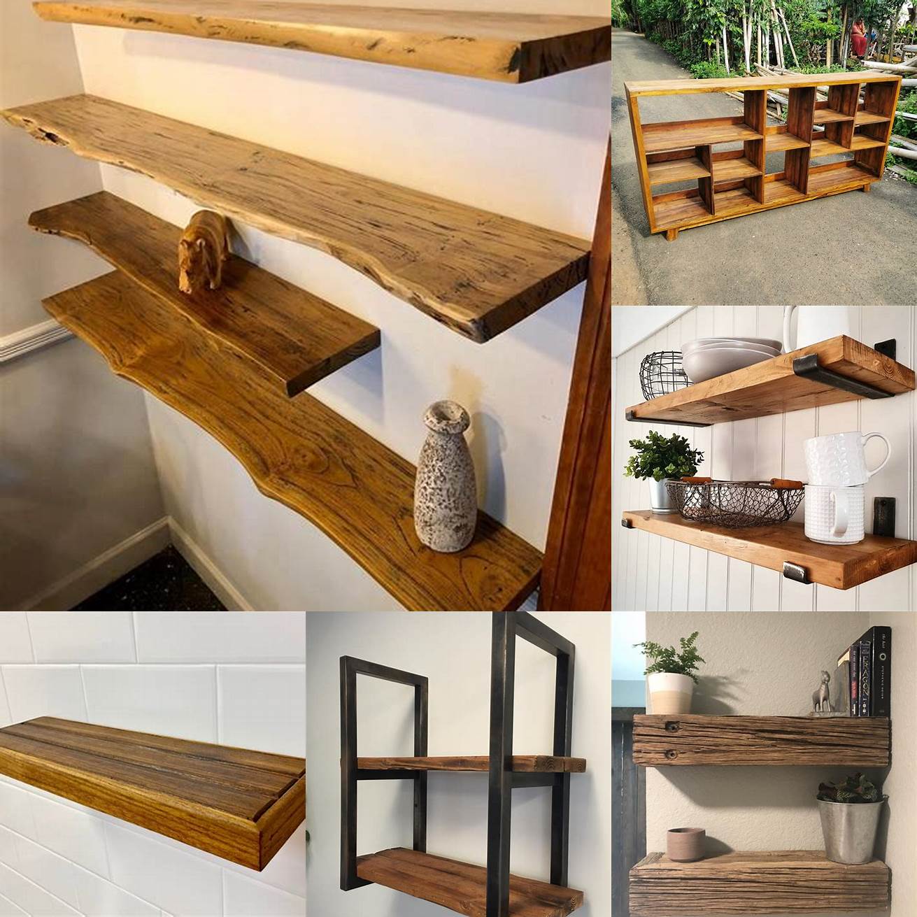 Rustic Teak Wood Shelf