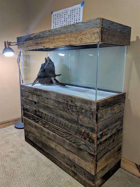 Rustic Wooden Fish Tank Stand