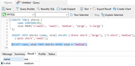 SQL query to get all values a enum can have