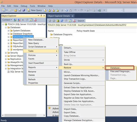 SQL-Server The backup set holds a backup of a database other than the existing