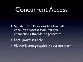 SQLite Concurrent Access