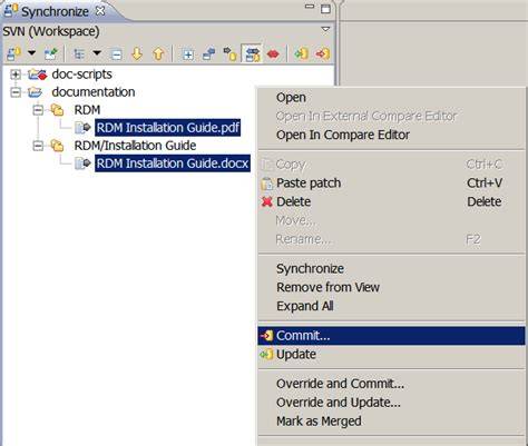 SVN Commit specific files