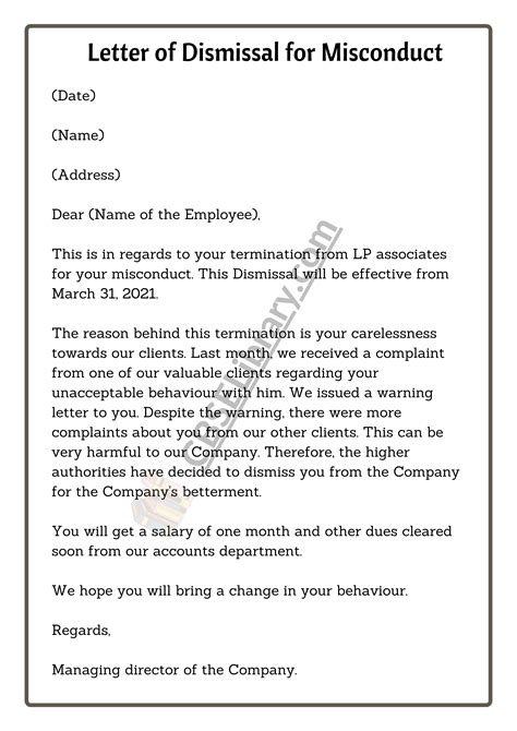 Sack Letter Template