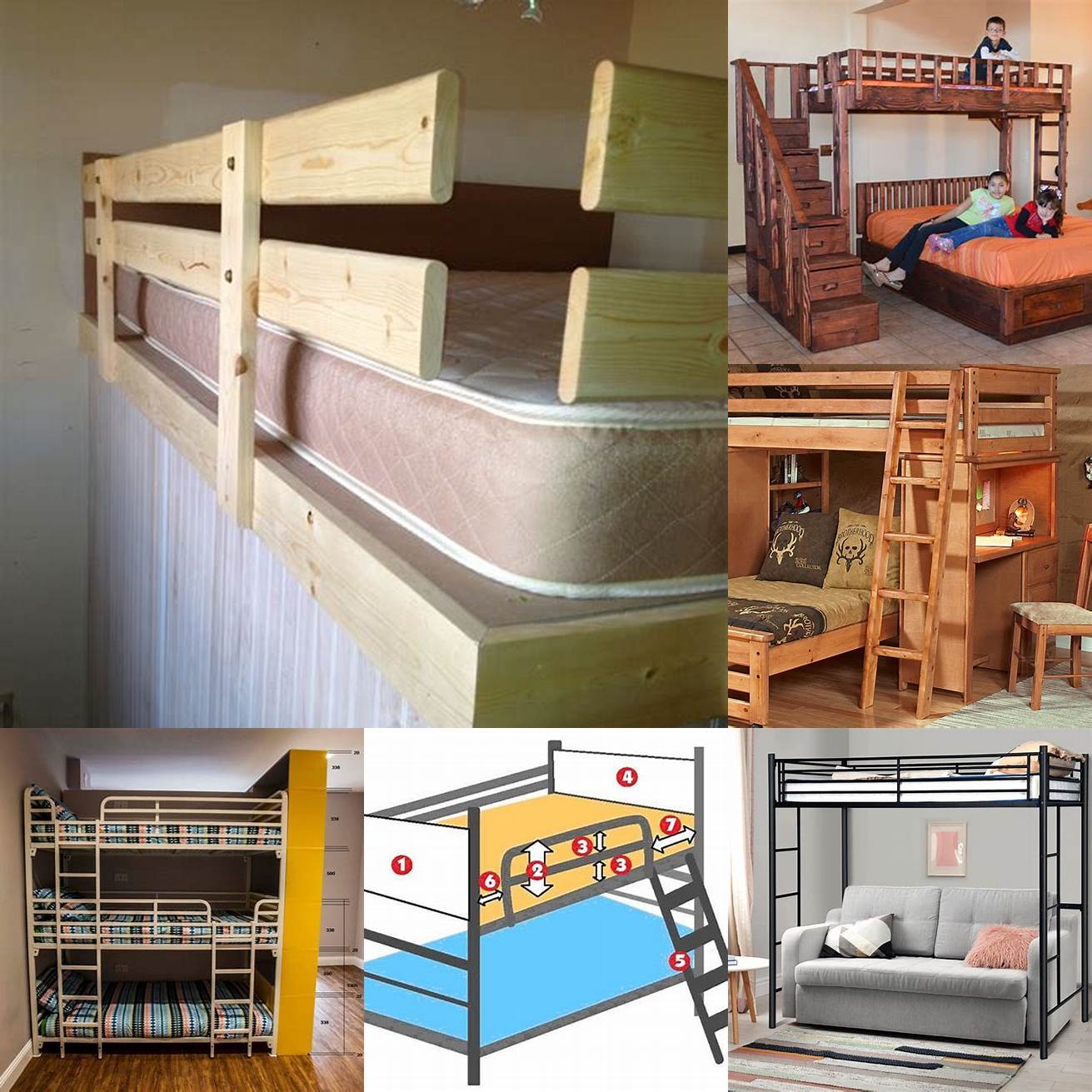 Safety Make sure the bunk bed meets all safety standards and has guardrails on the top bunk