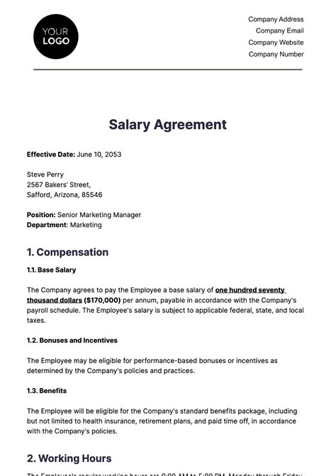 Salary Contract Template