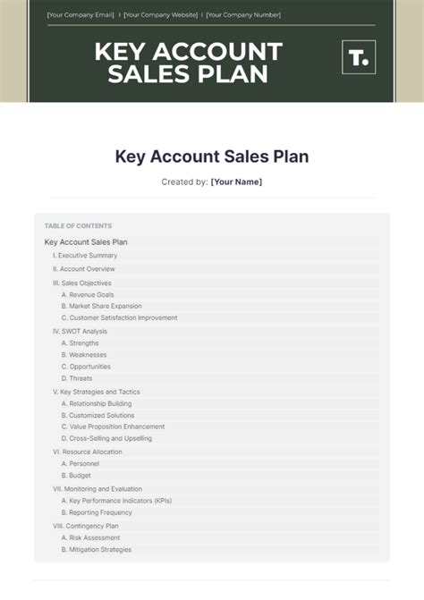 Sales Account Plan Template