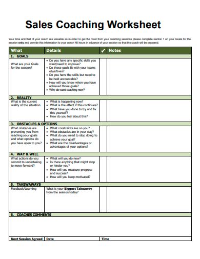 Sales Coaching Templates