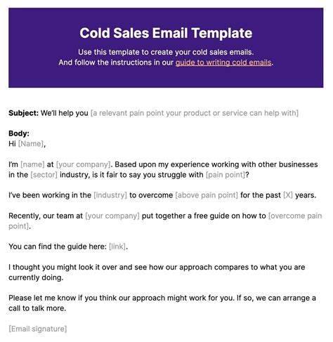 Sales Cold Email Template