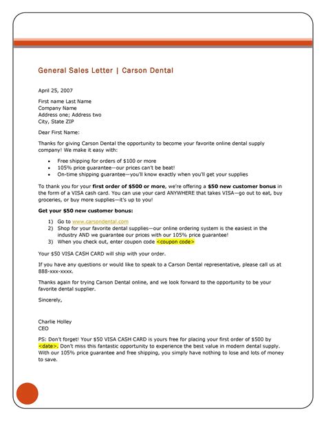 Sales Letter Templates