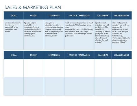 Sales Plan Strategy Template