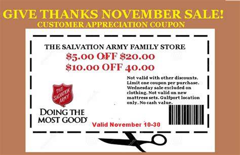 Salvation Army Printable Coupon