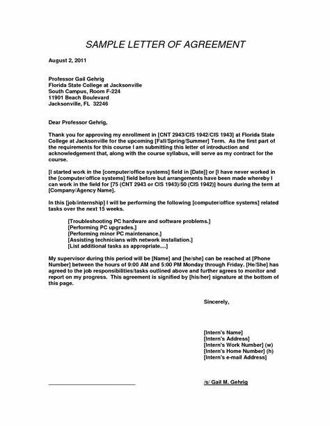 New form agreement letter 872