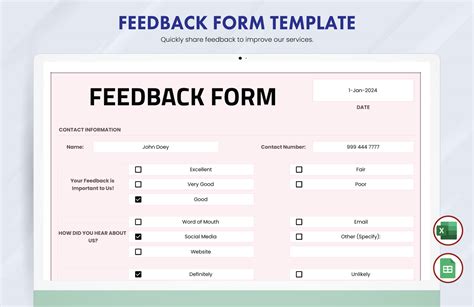 Sample Feedback Form Template