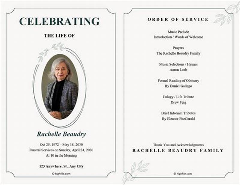 Sample Funeral Program Template