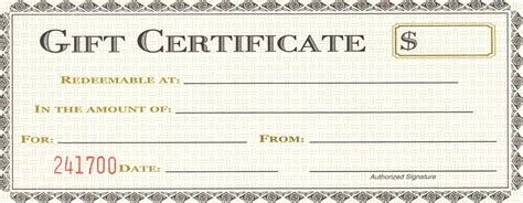 Sample Gift Certificates Templates