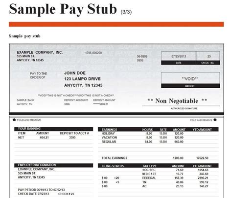 Sample Pay Stub Template
