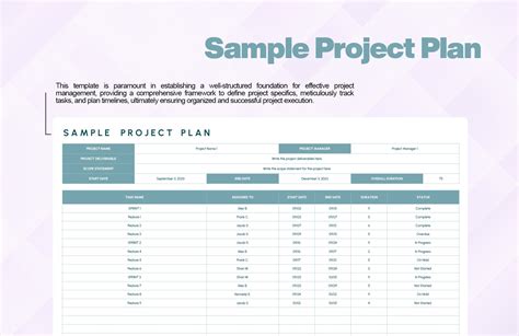 Sample Project Plan Template