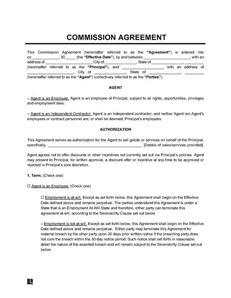 Sample Sales Commission Agreement Template