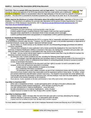 Sample Summary Plan Description Templates