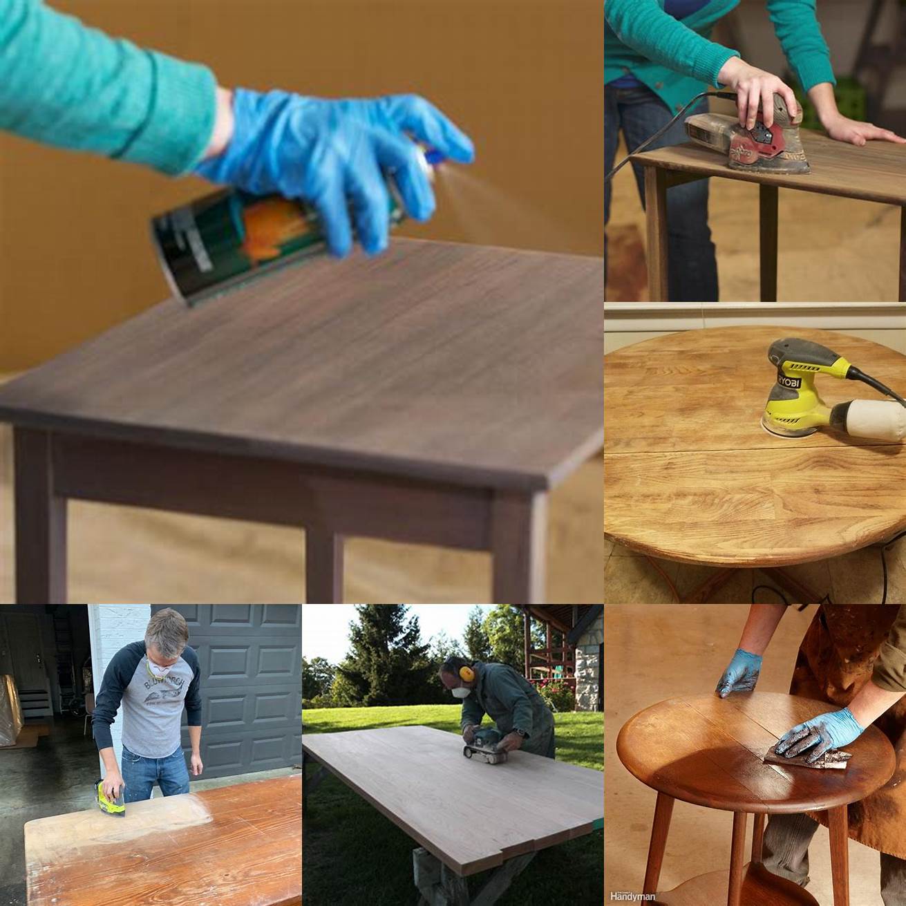Sanding the table
