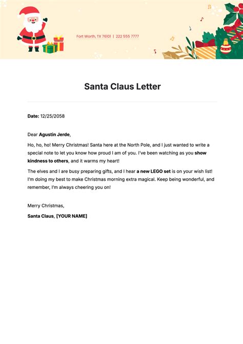 Santa's Letter Template