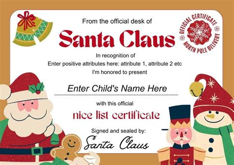 Santa Good List Template