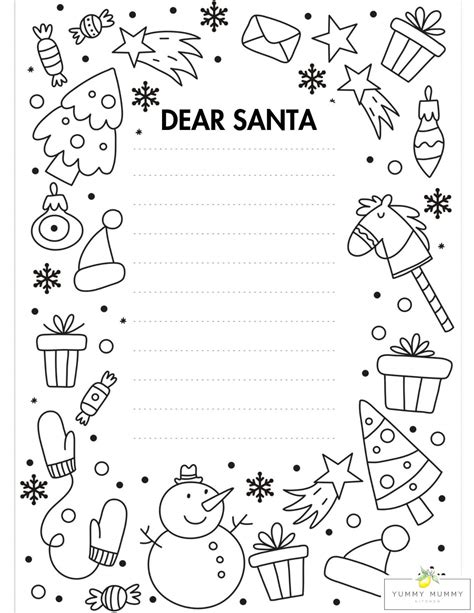 Santa Letter Template To Color