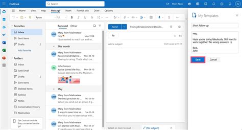 Save Email Template Outlook
