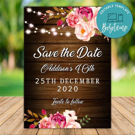 Save The Date Birthday Template